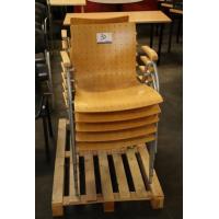 5 stoelen met houten zitting